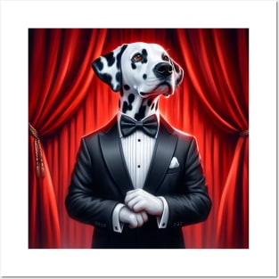 Confident Dalmatian in Tuxedo Formal Wear Posters and Art